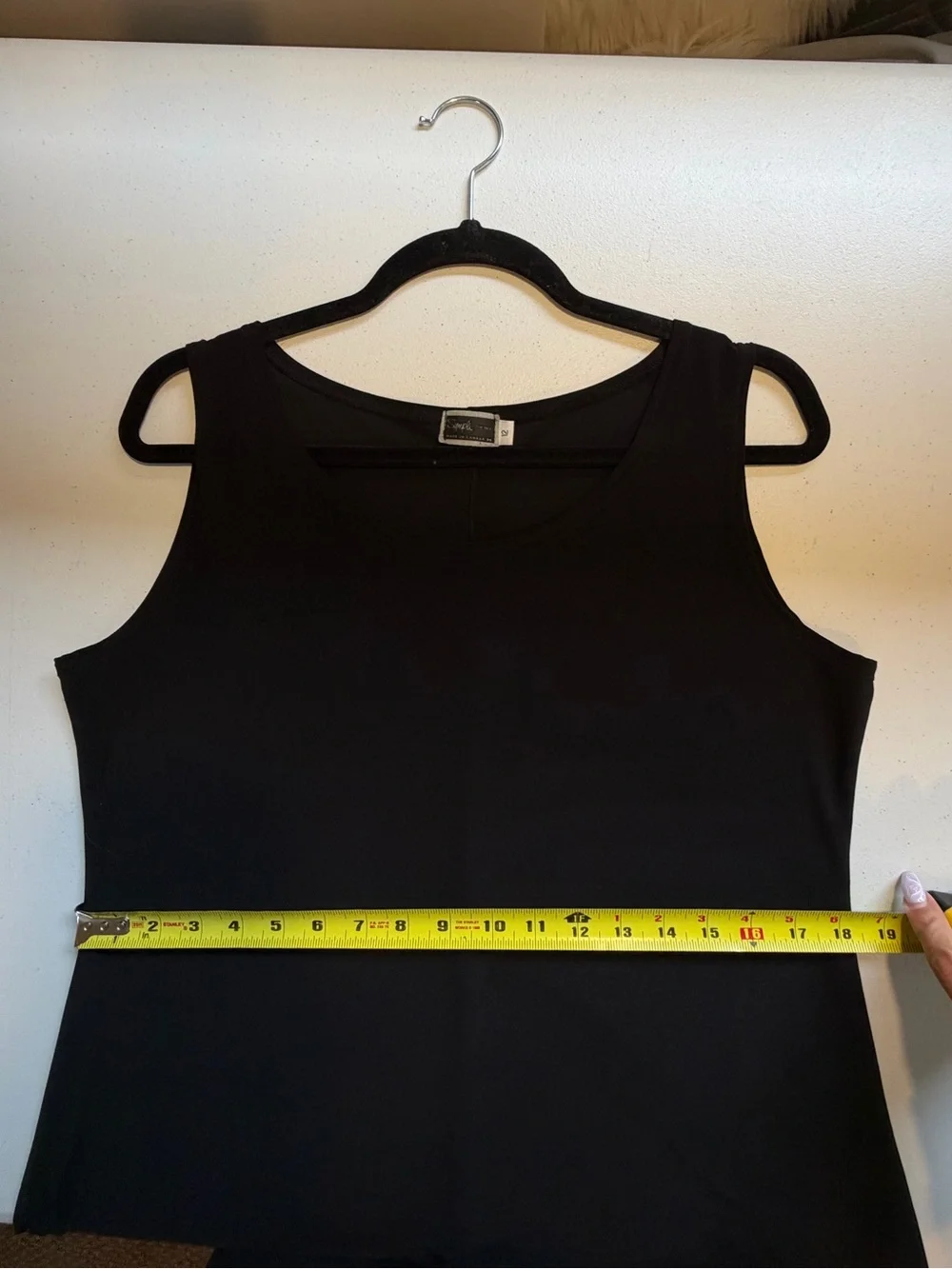Sympli Black Mini Tank Dress Tunic Slinky Stretchy Sleeveless Minimalist Size 12 - Picture 7 of 8